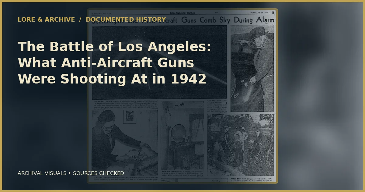 Archival cover for “The Battle of Los Angeles: What Anti-Aircraft Guns Were Shooting At in 1942”
