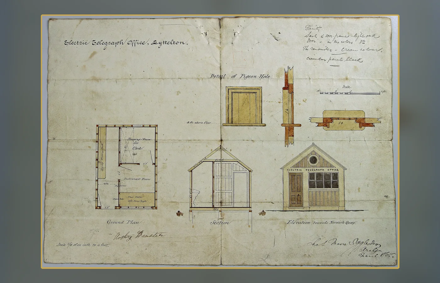 A nineteenth-century telegraph office, the kind of long-wire system disrupted in 1859