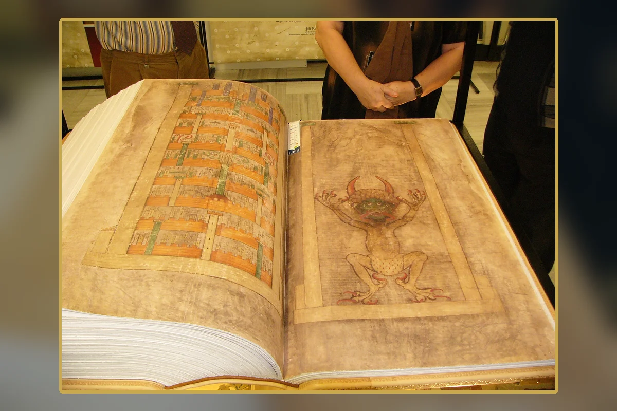 A facsimile display of the giant medieval codex