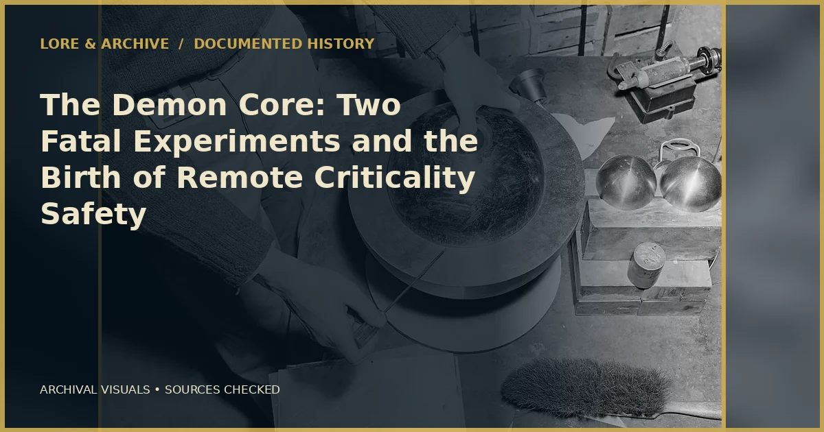 Archival cover for “The Demon Core: Two Fatal Experiments and the Birth of Remote Criticality Safety”