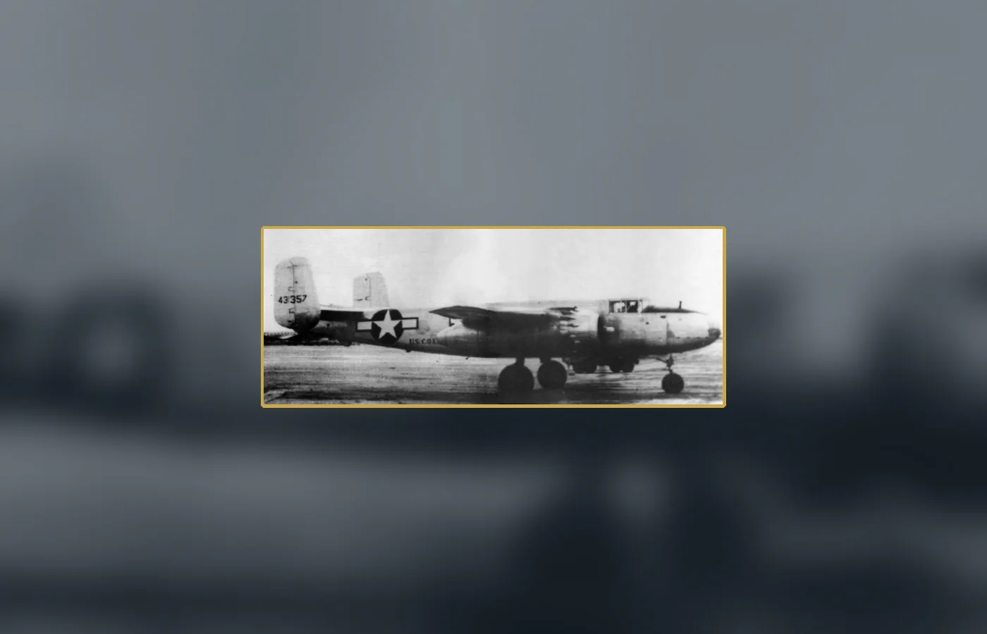 A B-25 Mitchell in U.S. service in 1945, the aircraft type involved