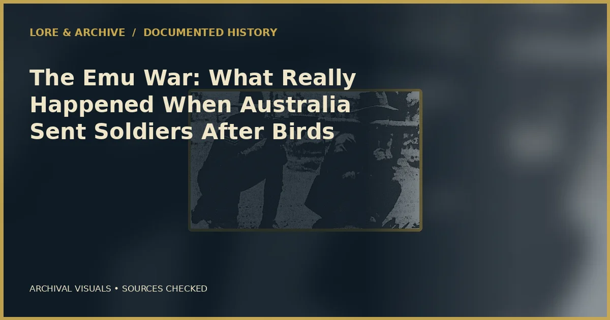Archival cover for “The Emu War: What Really Happened When Australia Sent Soldiers After Birds”
