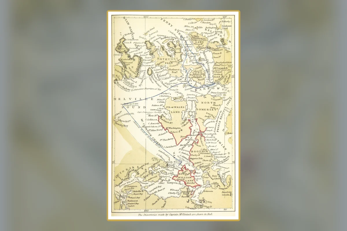 A map of probable routes taken by Erebus and Terror