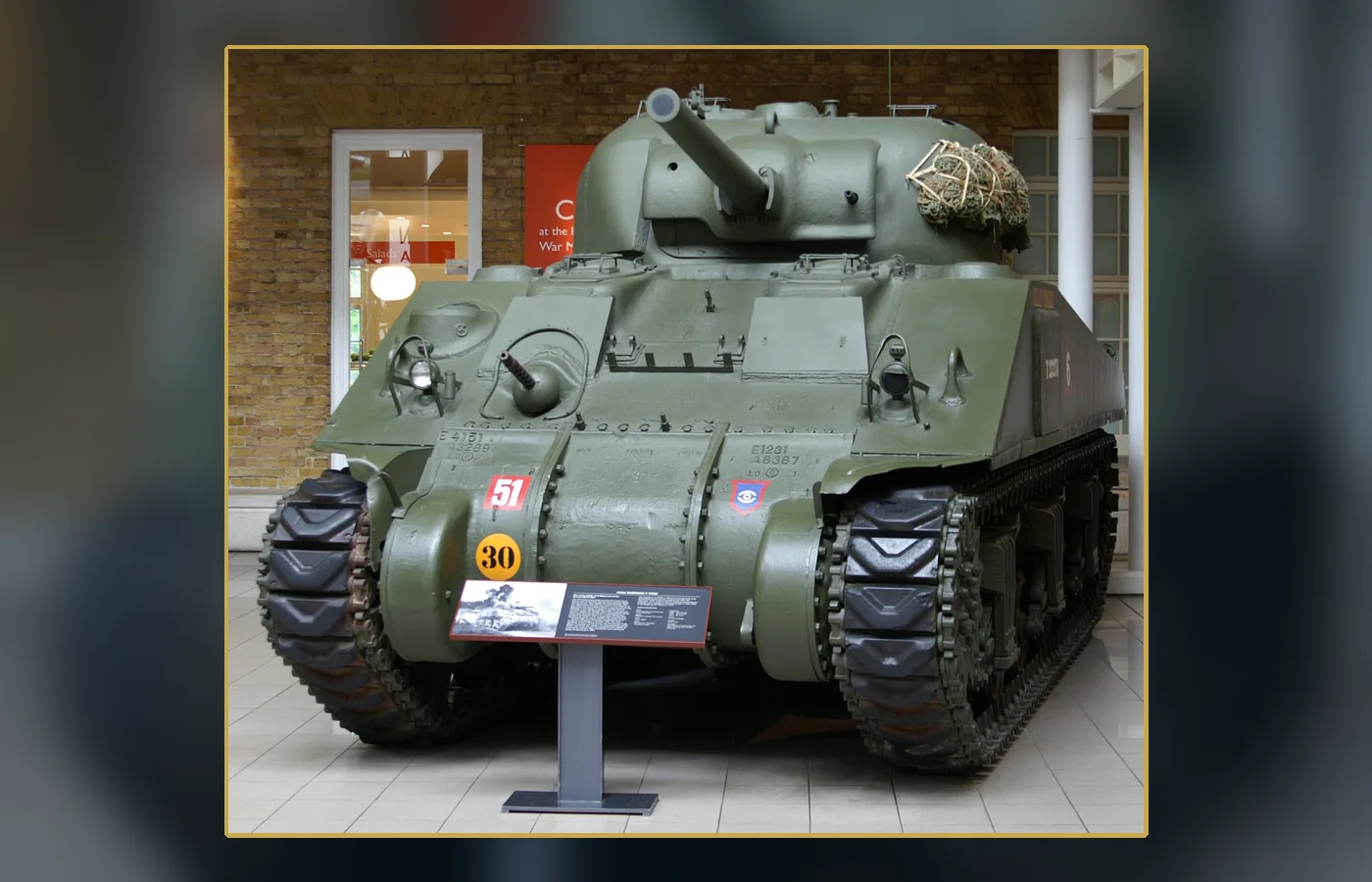 A real M4 Sherman tank for comparison with the inflatable and framed decoys