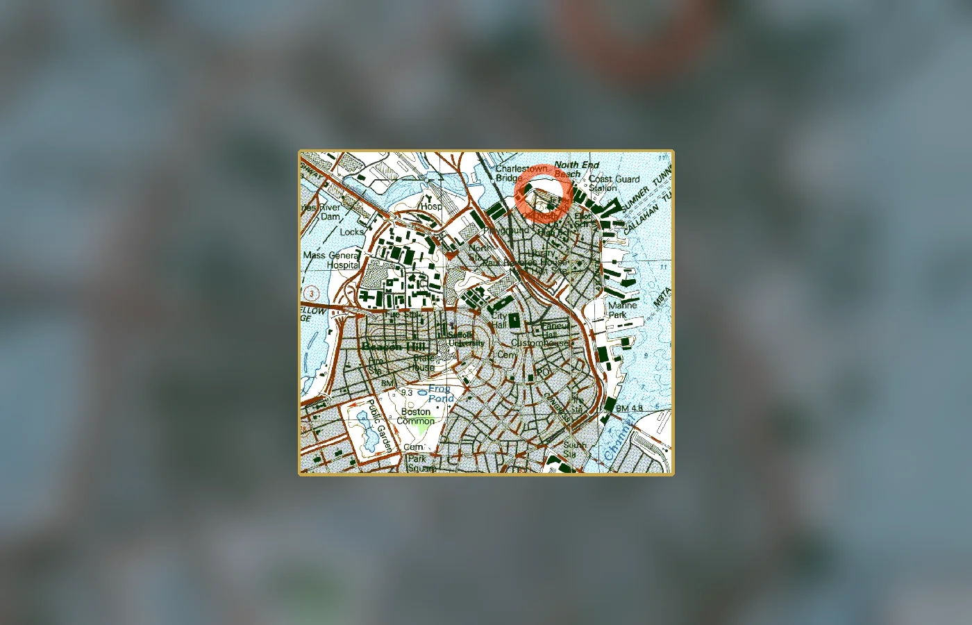 A map locating the tank and the surrounding Commercial Street disaster area