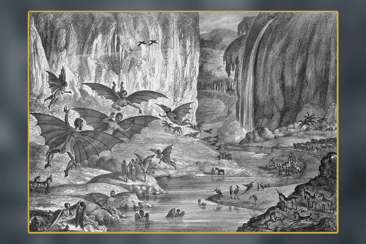 An illustration published with the Great Moon Hoax series