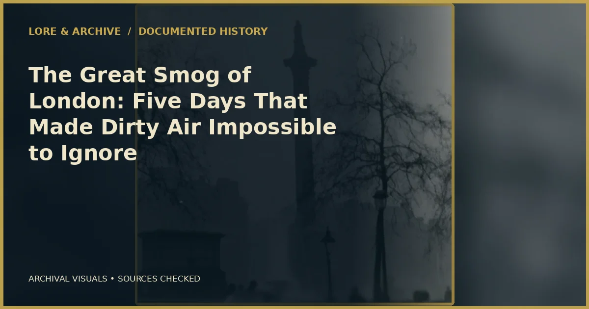 Archival cover for “The Great Smog of London: Five Days That Made Dirty Air Impossible to Ignore”