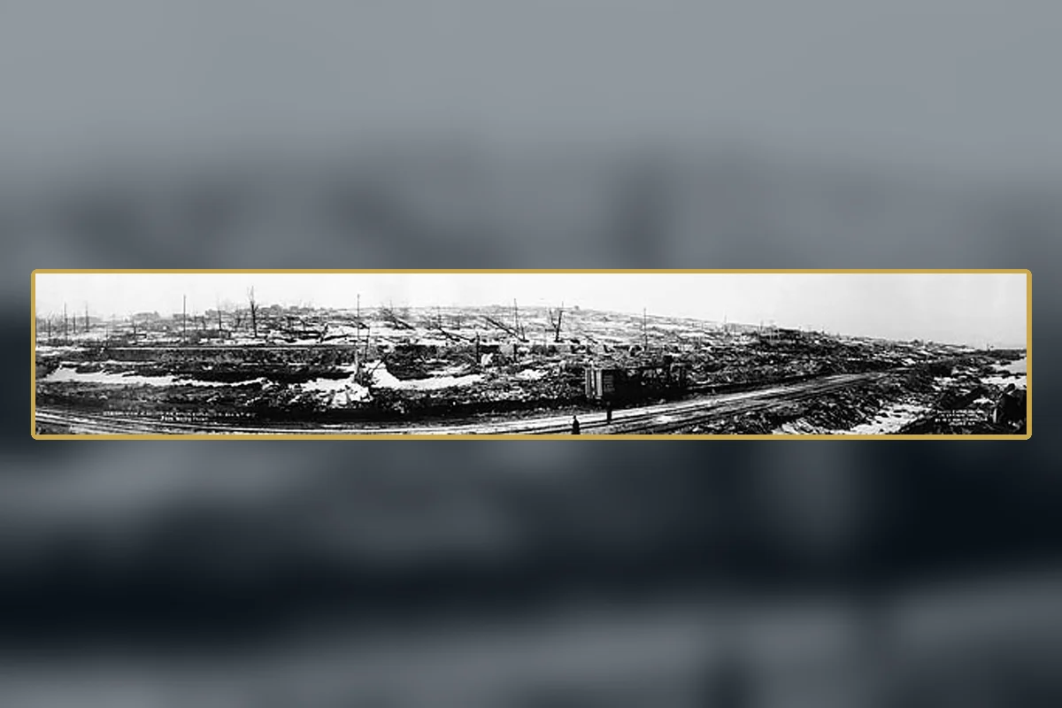 Panoramic damage across Halifax after the 1917 explosion