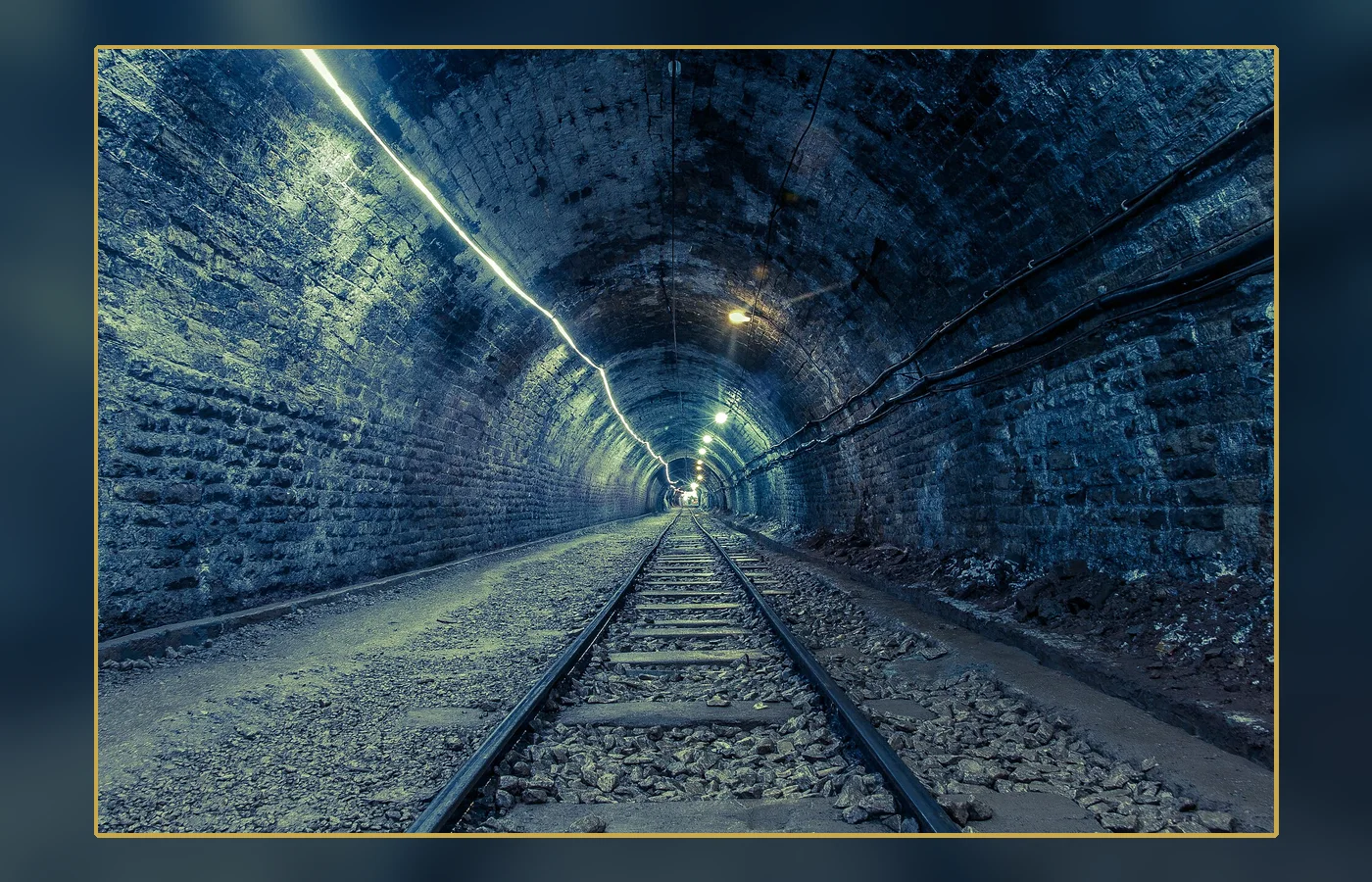 A rock-salt mine tunnel illustrating the kind of large underground void that can rapidly accept water; this is a labeled contextual image, not the Jefferson Island mine