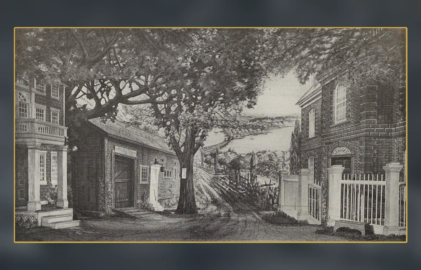 An early view of Providence, illustrating a New England settlement in the period surrounding the 1780 event