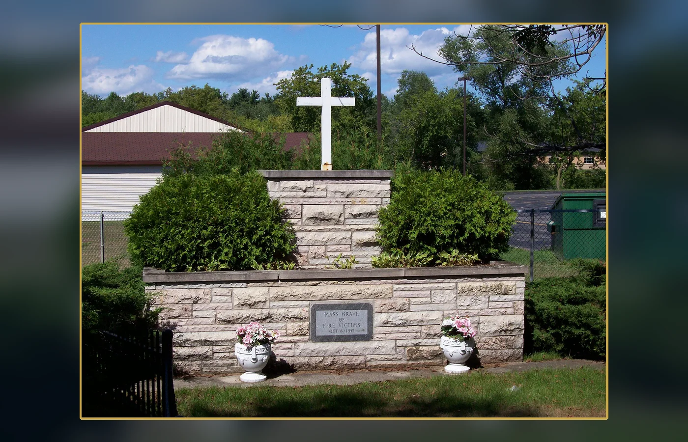 The mass grave at Peshtigo, where unidentified victims were buried