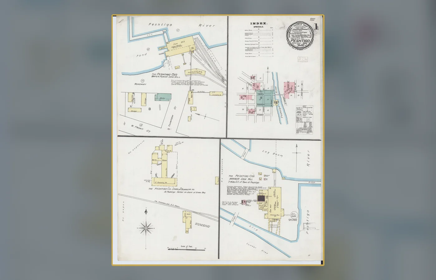 A historical fire-insurance map of Peshtigo