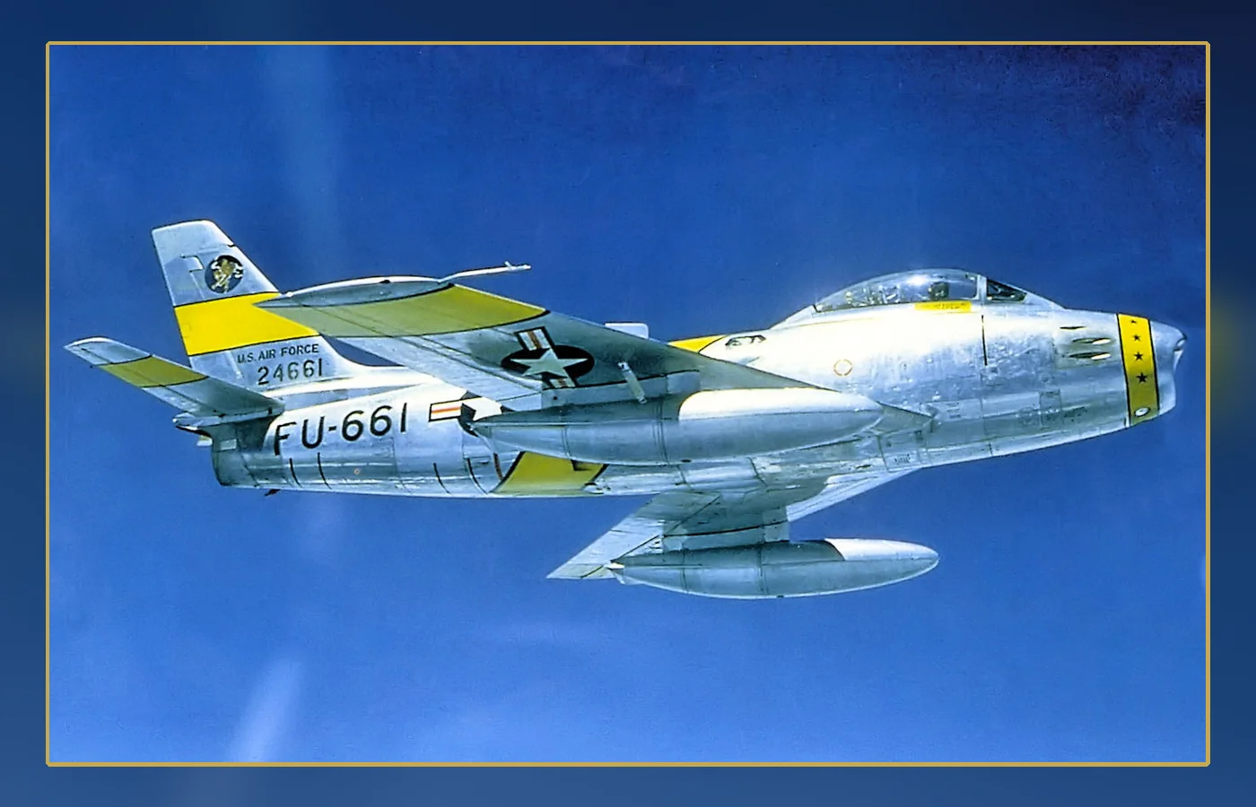 A U.S. Air Force F-86 Sabre, the fighter type that collided with the B-47