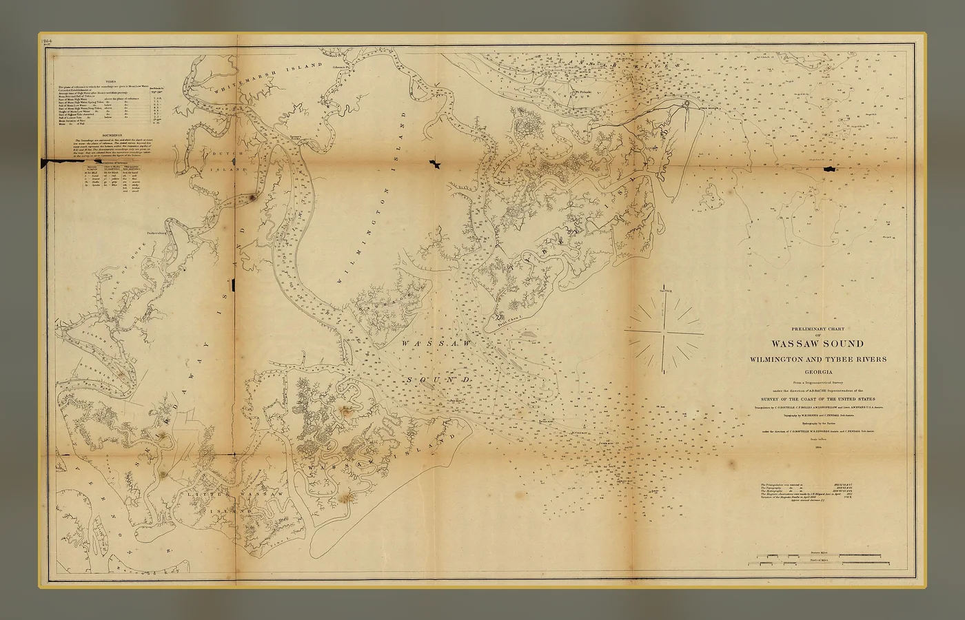 A historical chart of Wassaw Sound, Wilmington River, and Tybee River