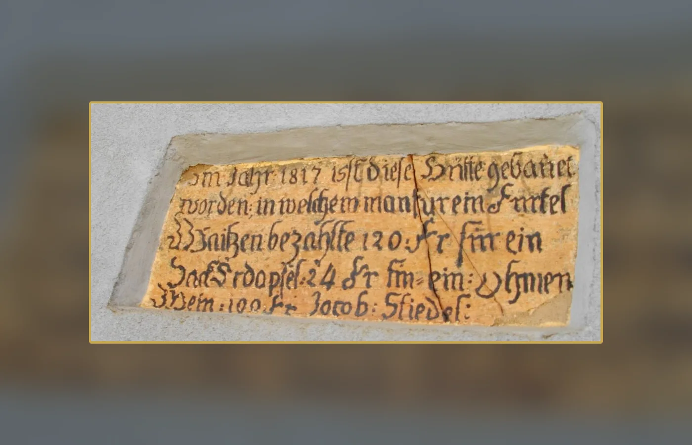 A memorial to the 1816 hunger year in Heiligenstein, evidence of the crisis in local memory